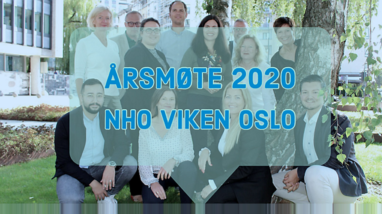 Team NHO Viken Oslo er avbildet utenfor Næringslivets Hus