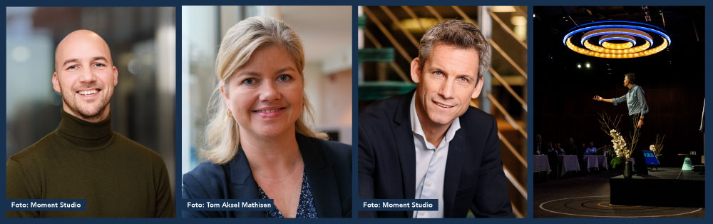 Bildecollage av tre innledere. Øverst fra venstre: Kim Kantardjiev, politisk rådgiver for myndighetskontakt i NHO, Mariette Christophersen Bøe, Seniorrådgiver i NHO Viken Oslo, Kristian Enger, regiondirektør i NHO Viken Oslo