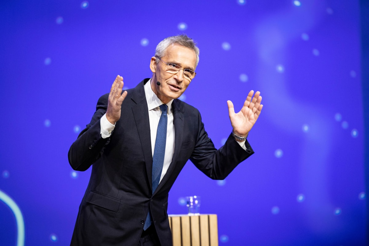 Jens Stoltenberg på NHOs årskonferanse 2023”