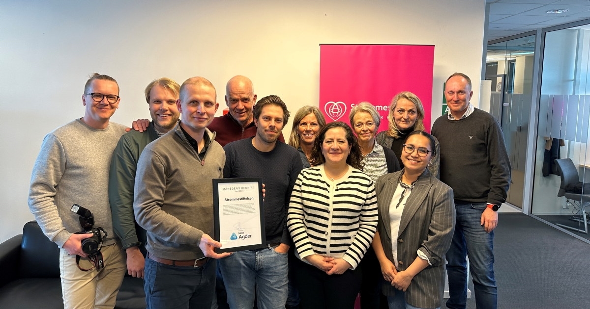 Ansatte ved Strømmestiftelsens hovedkontor i Kristiansand.