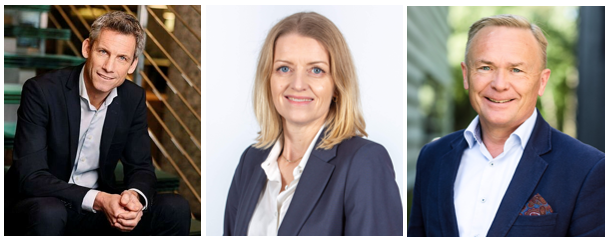 Bildecollage, fra venstre Kristian Enger i NHO Viken Oslo, Anne Berit Rørlien i Viken Fiber, Odin Johannessen i NSR